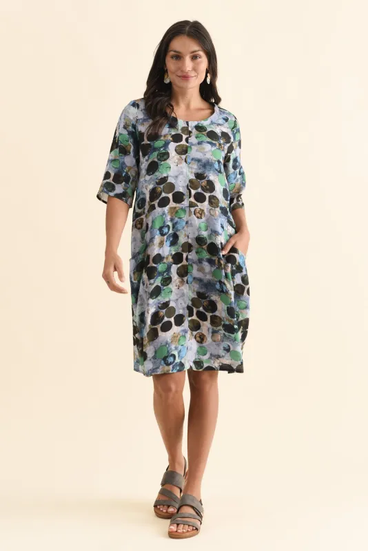 Lilibet Blue Spot Cotton Pocket Dress sold by Blue Bungalow