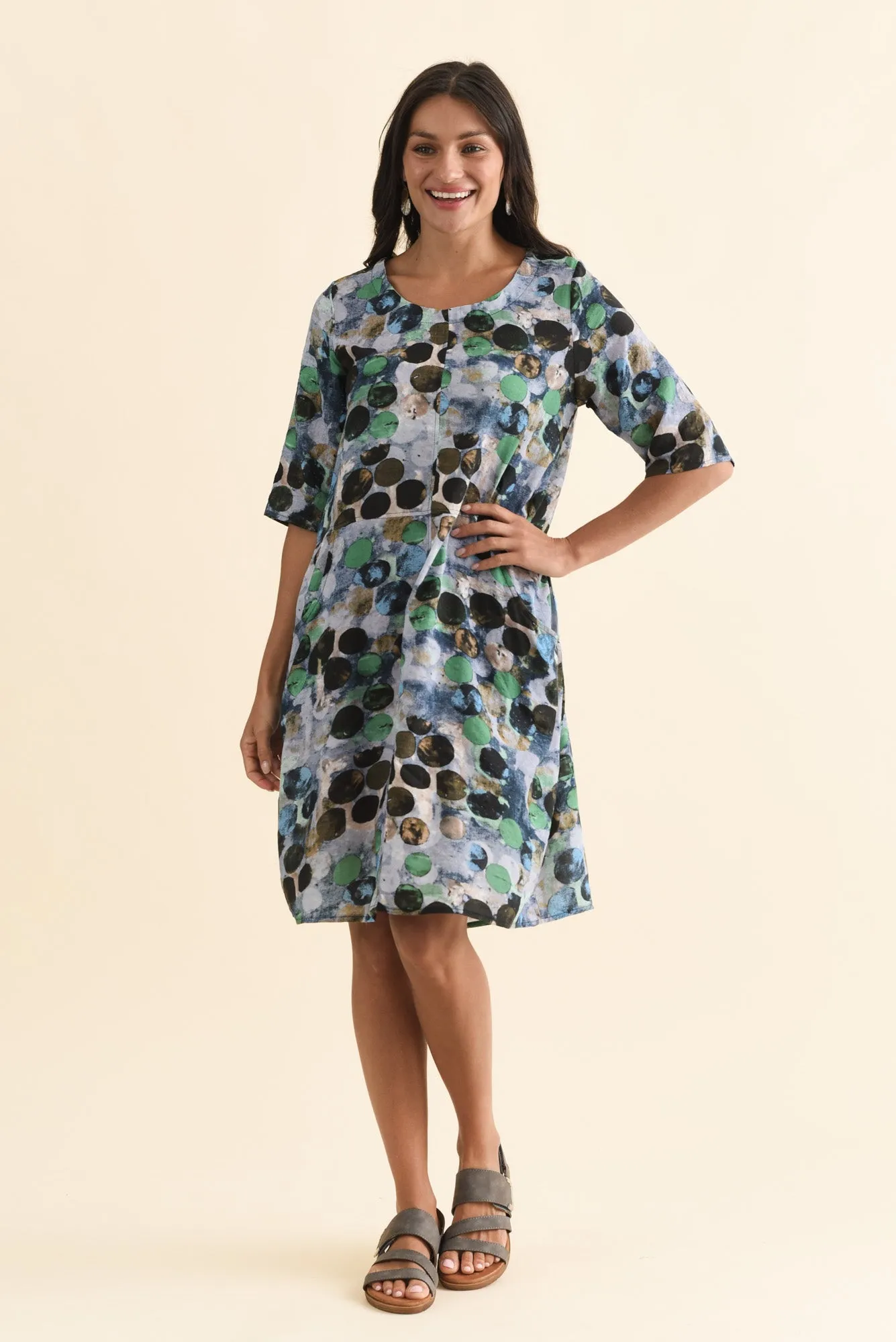Lilibet Blue Spot Cotton Pocket Dress sold by Blue Bungalow product image thumbnail 2