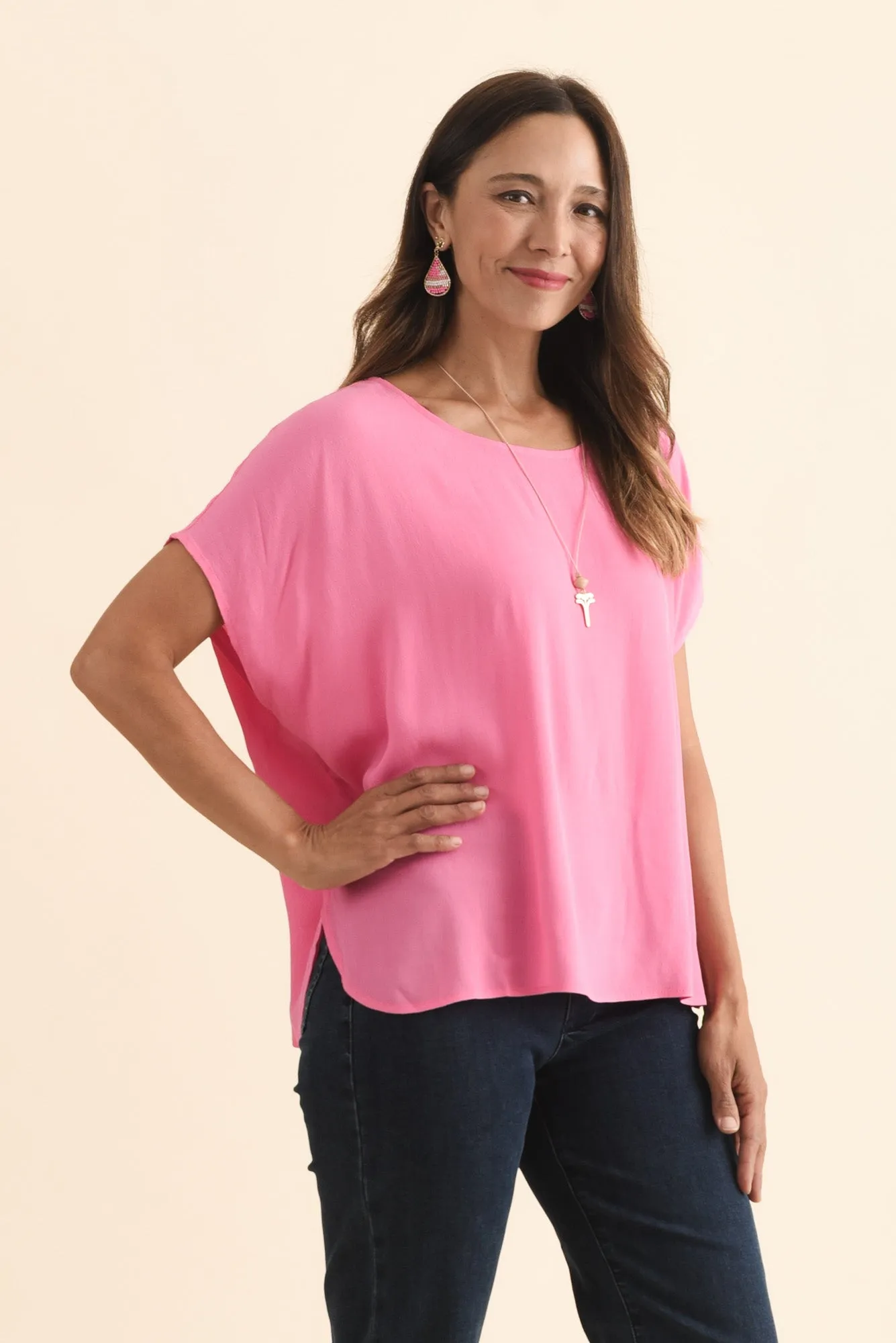 Sali Pink Drape Top sold by Blue Bungalow product image thumbnail 3