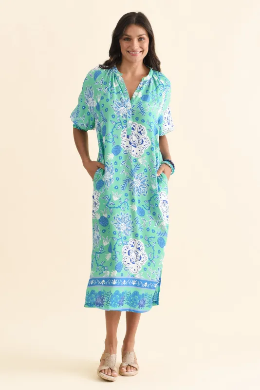 Fonda Green Floral Midi Dress sold by Blue Bungalow