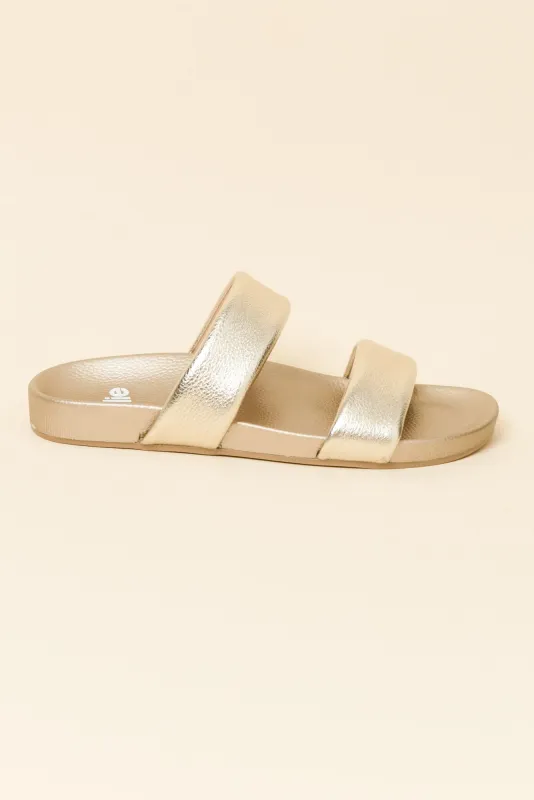 Tide Gold Leather Slide sold by Blue Bungalow