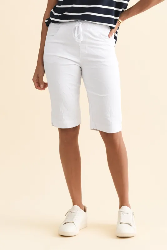 Asha White Travel Shorts sold by Blue Bungalow