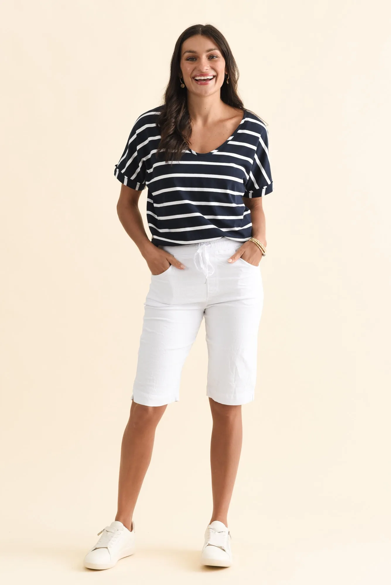 Asha White Travel Shorts sold by Blue Bungalow product image thumbnail 2