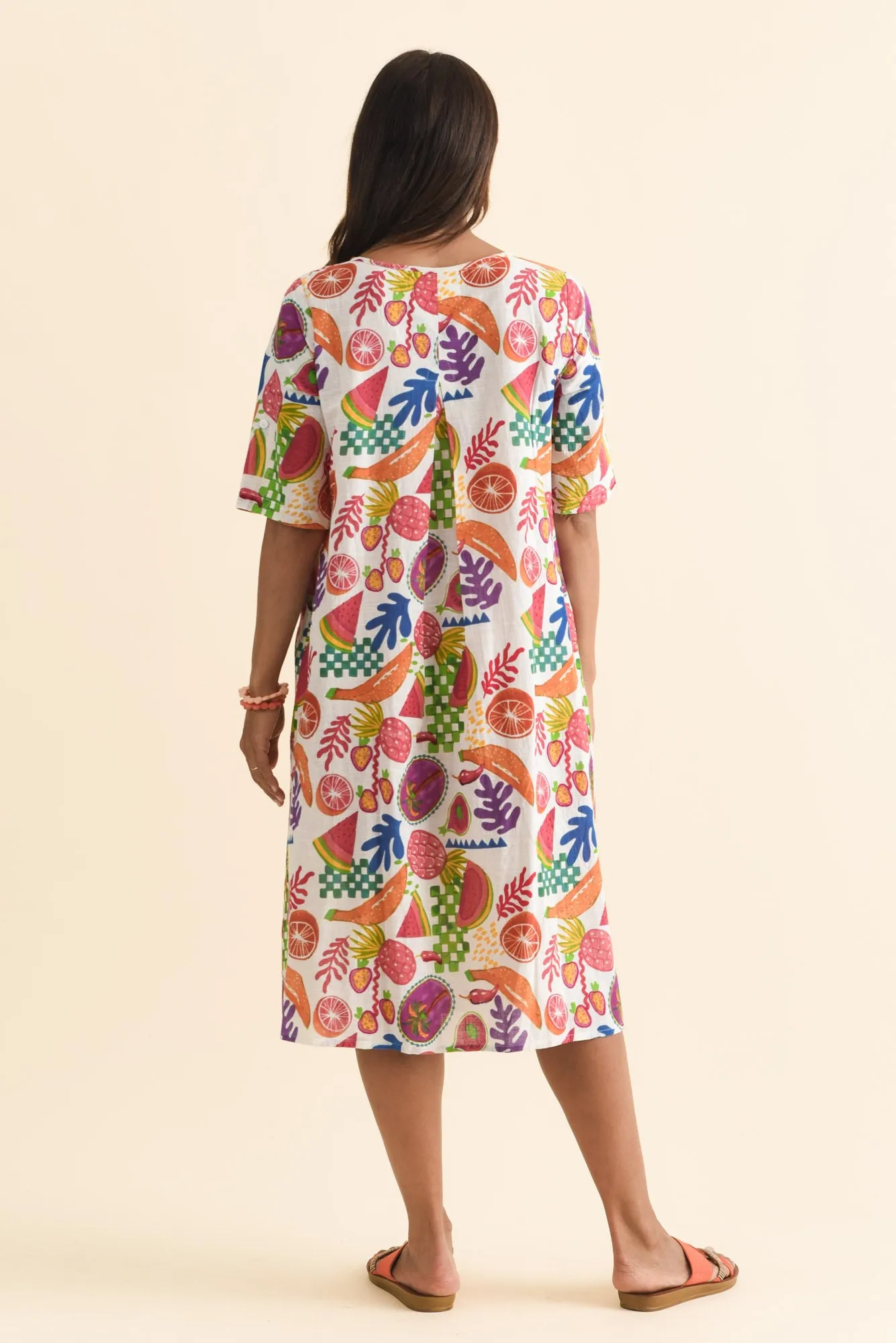 Mackie White Fruity Cotton Pocket Dress sold by Blue Bungalow product image thumbnail 4