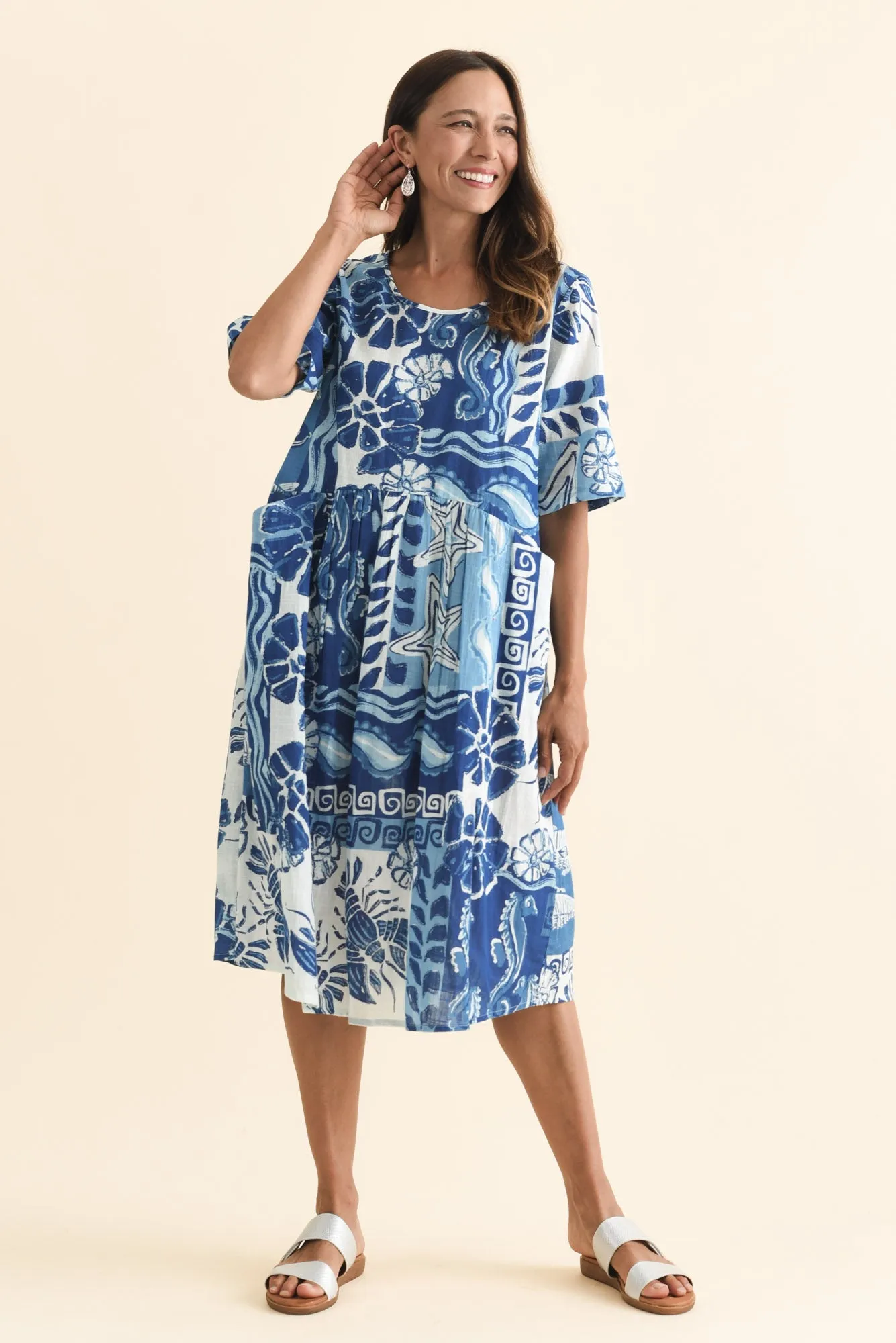 Mackie Blue Ocean Cotton Pocket Dress sold by Blue Bungalow product image thumbnail 2