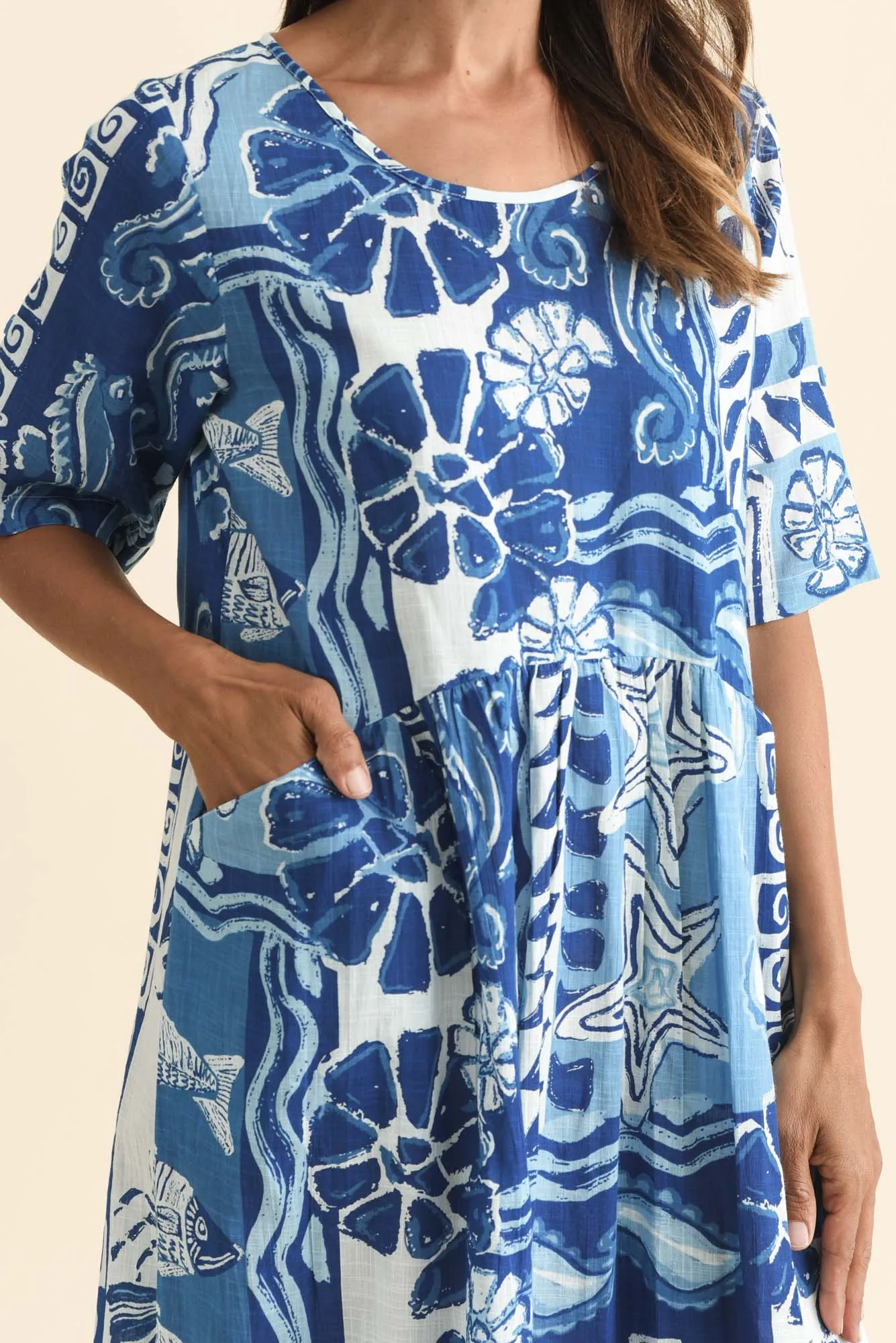 Mackie Blue Ocean Cotton Pocket Dress sold by Blue Bungalow product image thumbnail 5