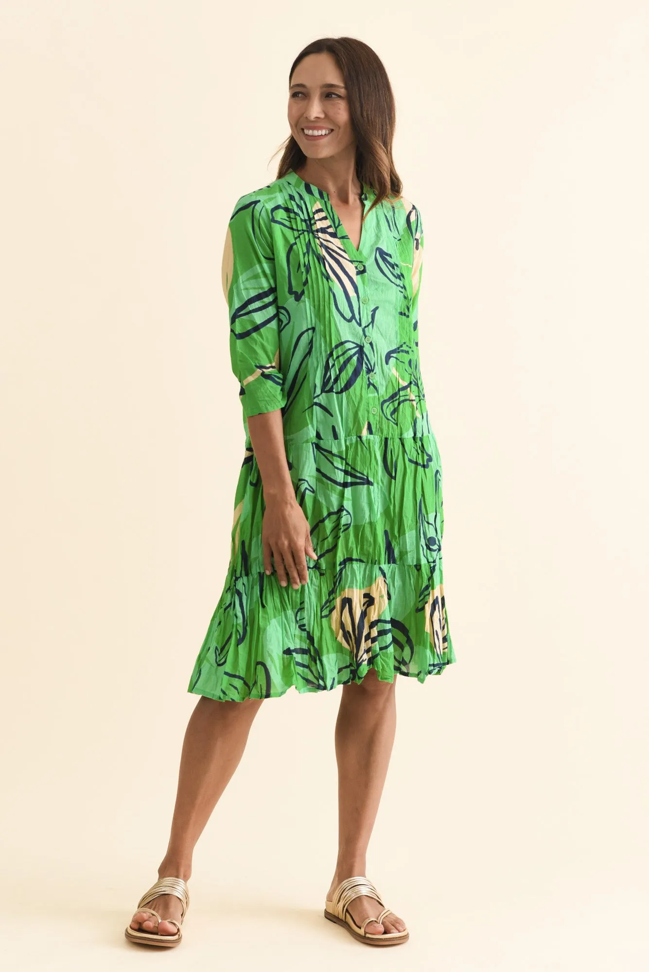 Larissa Green Lily Cotton Pleated Dress sold by Blue Bungalow product image thumbnail 2