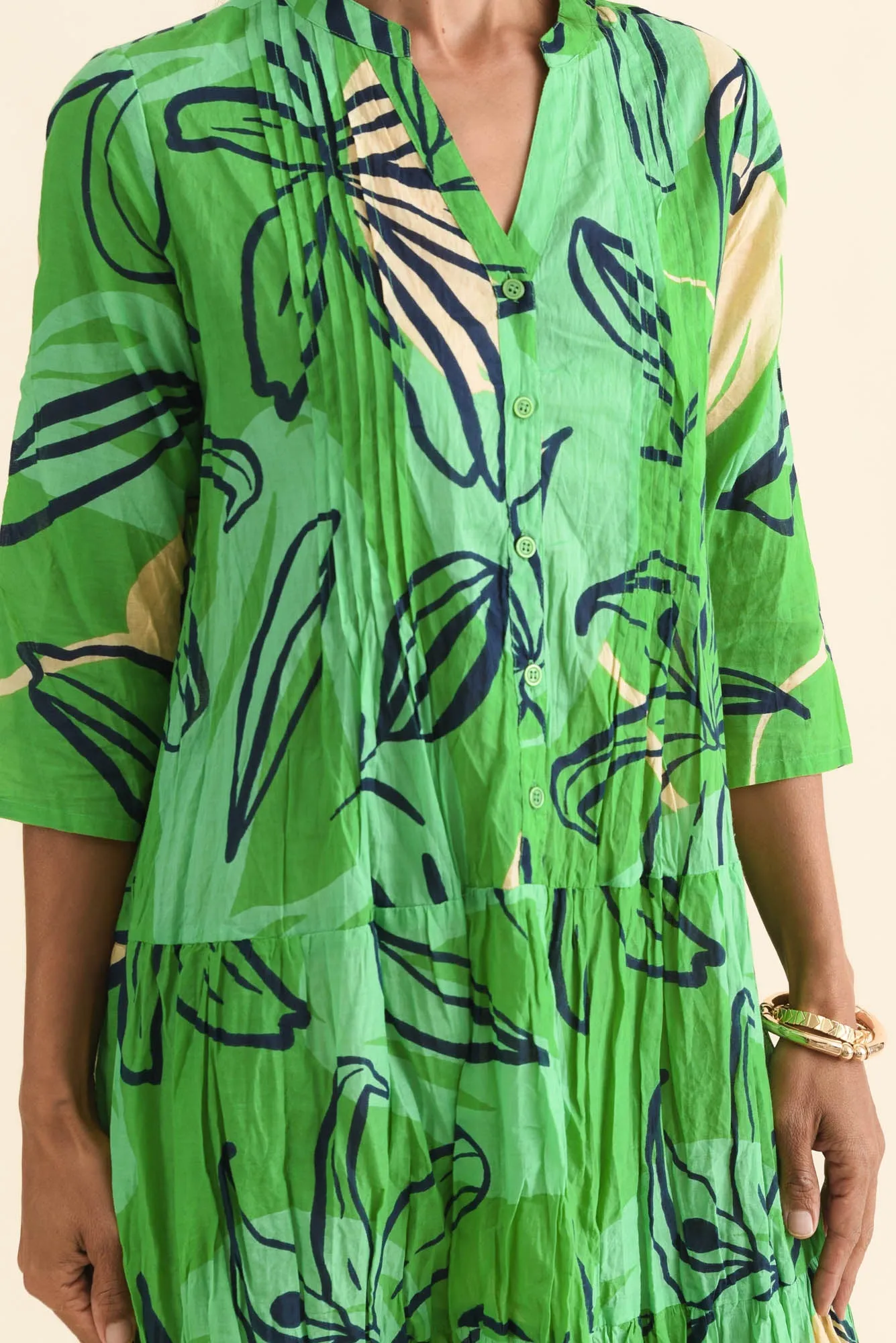 Larissa Green Lily Cotton Pleated Dress sold by Blue Bungalow product image thumbnail 5