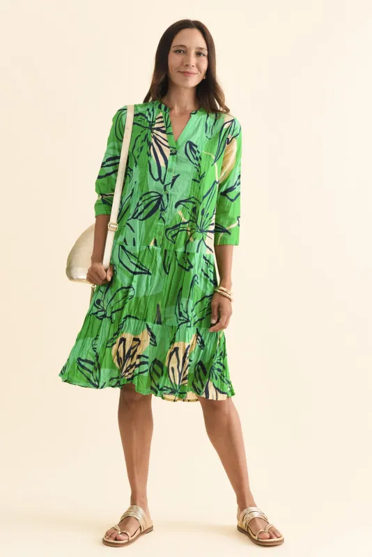 Larissa Green Lily Cotton Pleated Dress sold by Blue Bungalow