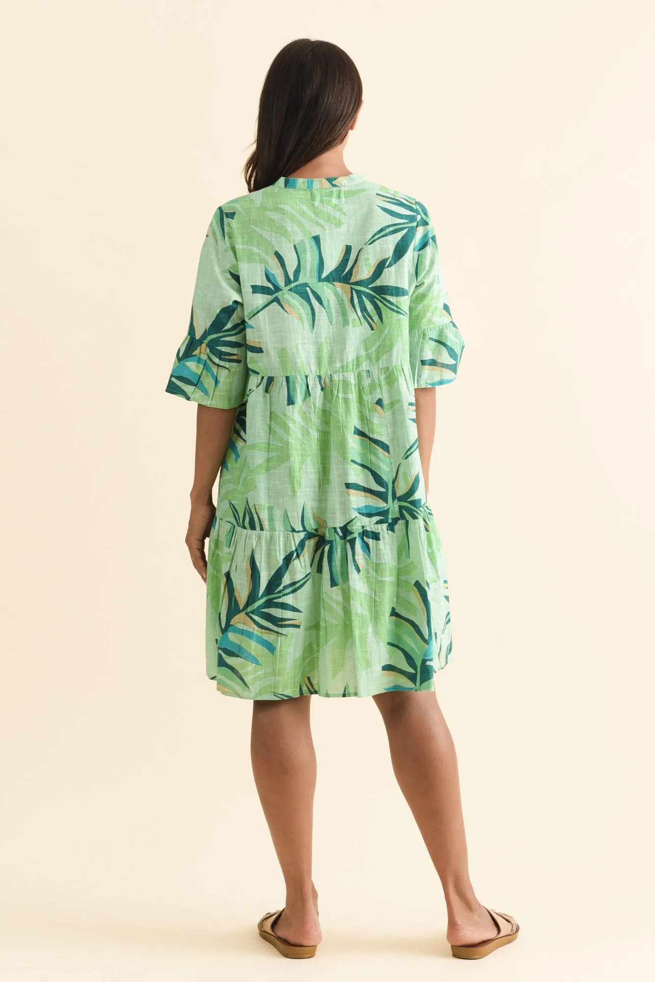 Senna Green Leaf Cotton Dress sold by Blue Bungalow product image thumbnail 4