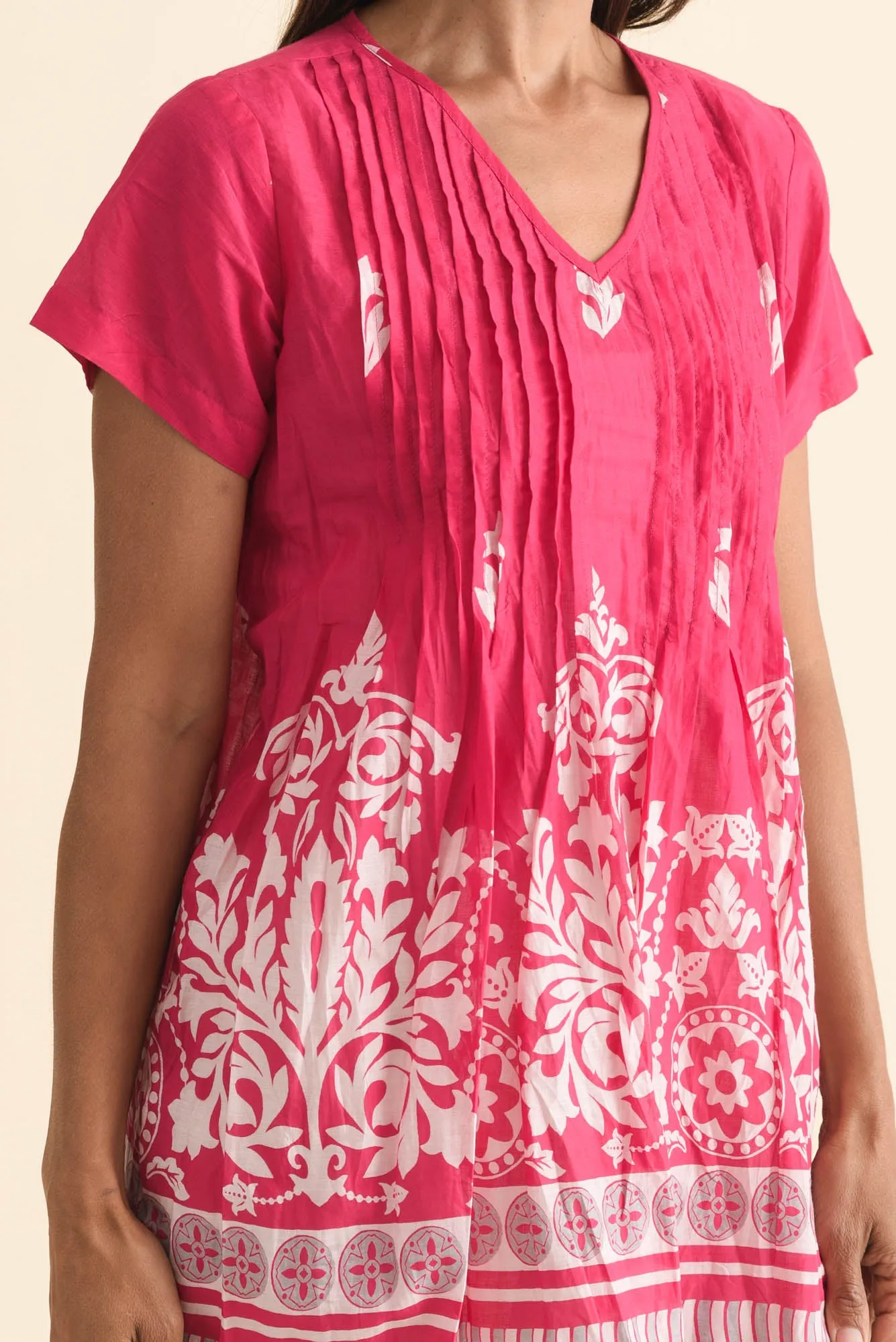 Fia Fuchsia Abstract Crinkle Cotton Top sold by Blue Bungalow product image thumbnail 5