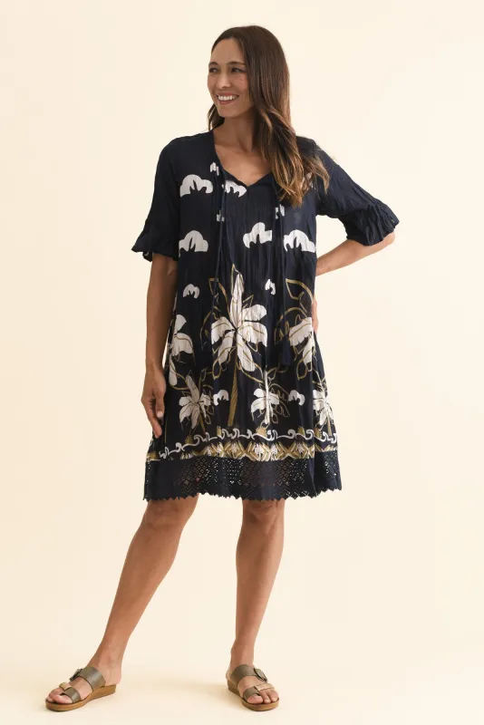 Cayman Navy Seaside Cotton Tunic Dress sold by Blue Bungalow