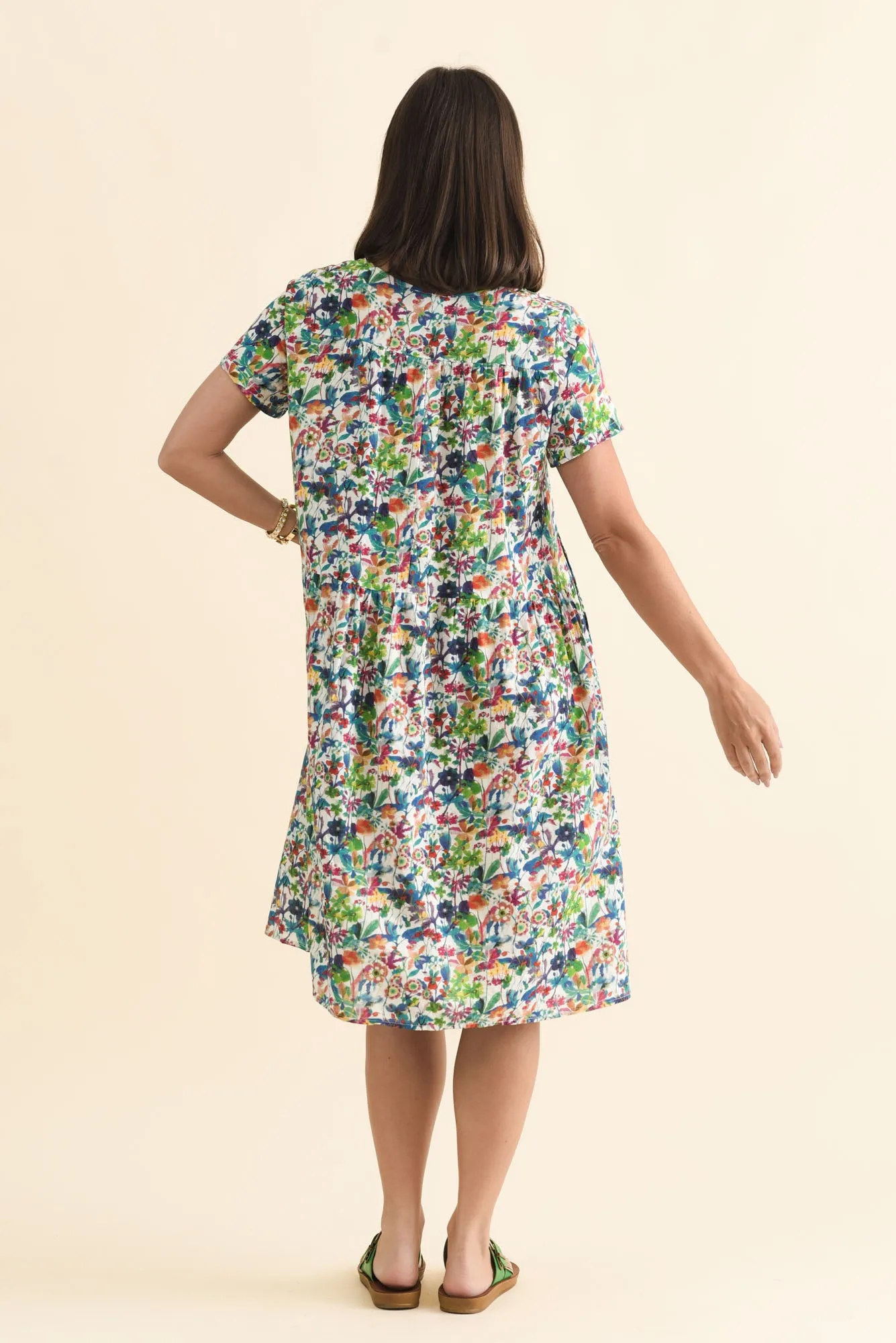 Murano Green Floral Cotton Dress sold by Blue Bungalow product image thumbnail 4