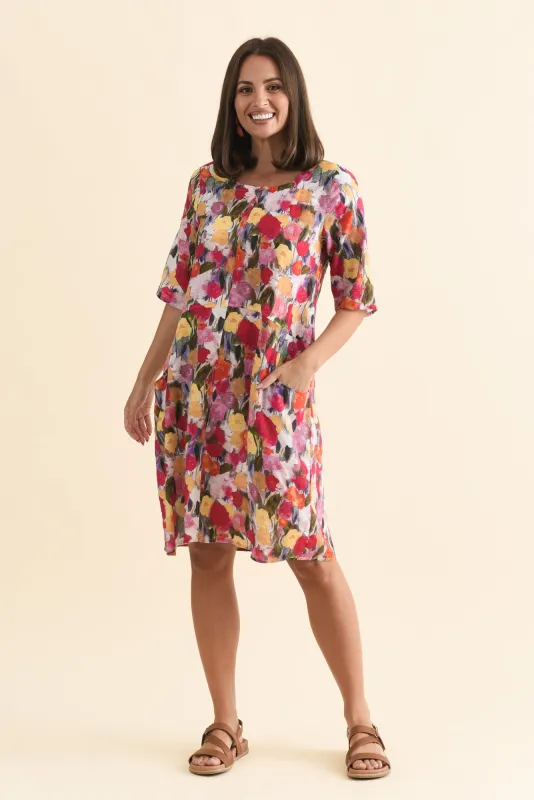 Lilibet Pink Floral Cotton Pocket Dress sold by Blue Bungalow