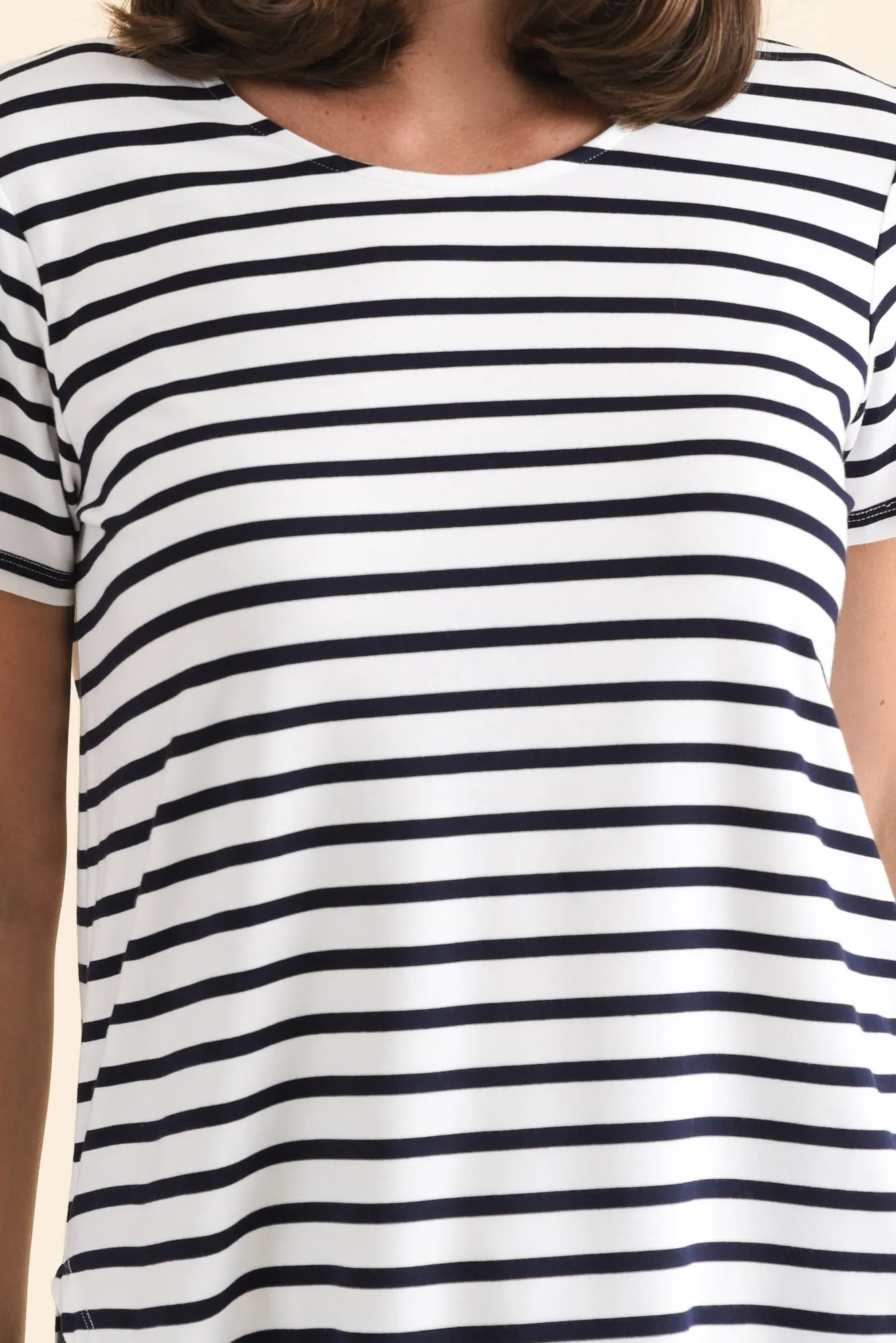 Janis Navy Stripe Bamboo Tee sold by Blue Bungalow product image thumbnail 5