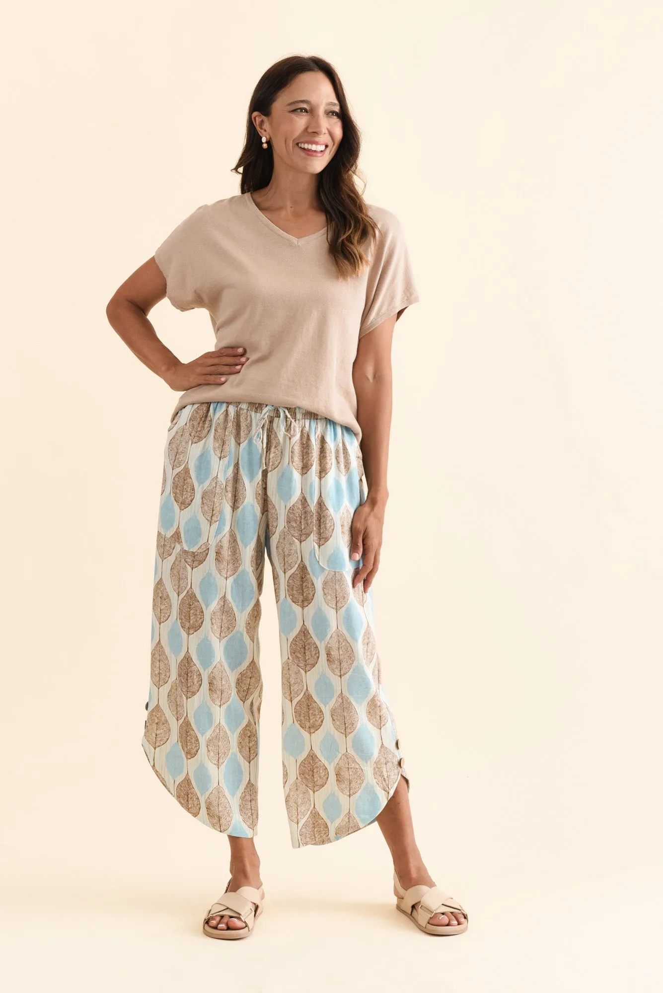 Scotty Blue Geo Linen Cotton Pants sold by Blue Bungalow product image thumbnail 2