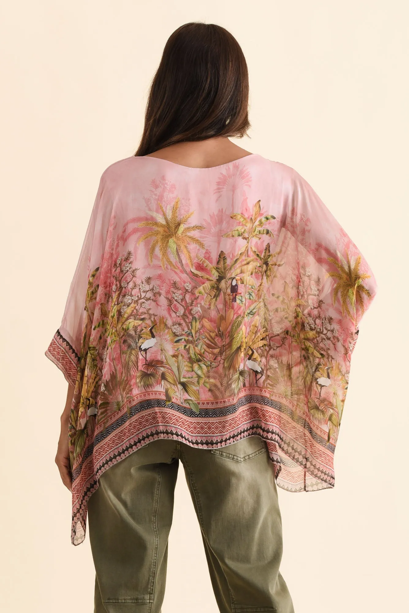 Dawn Pink Tropical Silk Overlay Top sold by Blue Bungalow product image thumbnail 4