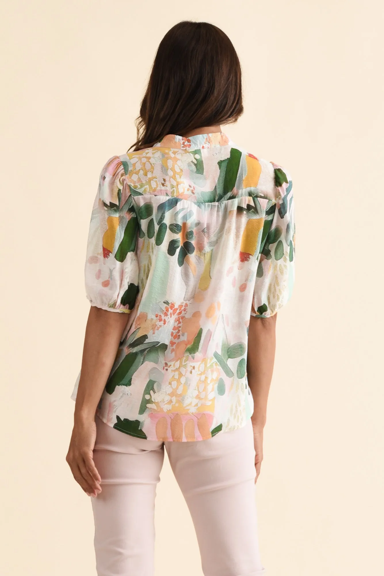 Alexandra Blue Botanical Button Top sold by Blue Bungalow product image thumbnail 4