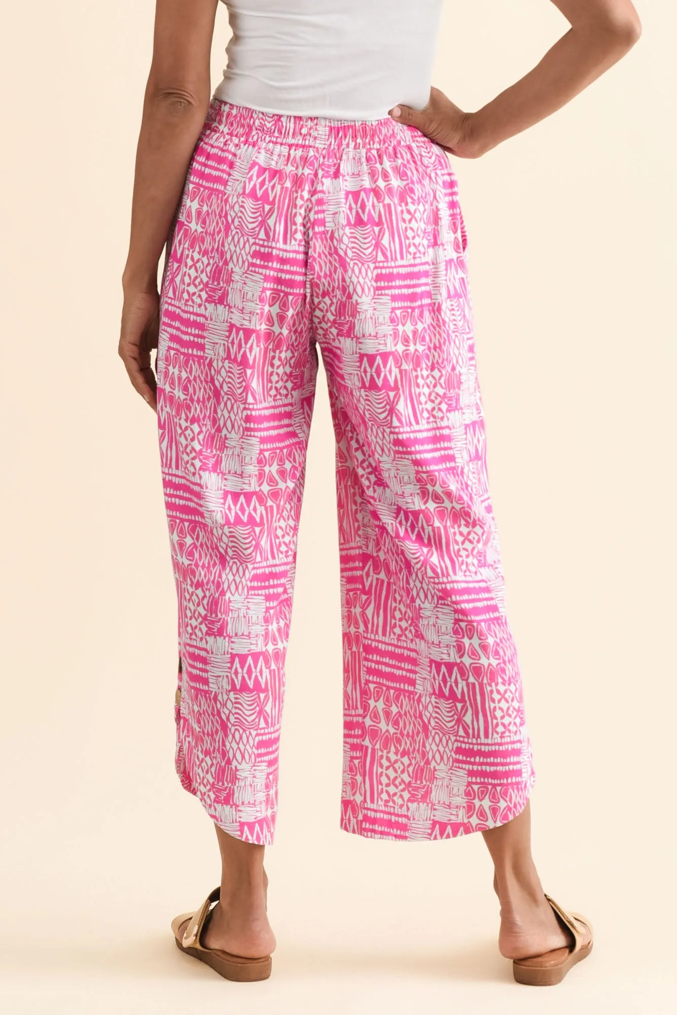 Scotty Pink Mosaic Linen Cotton Pants sold by Blue Bungalow product image thumbnail 4