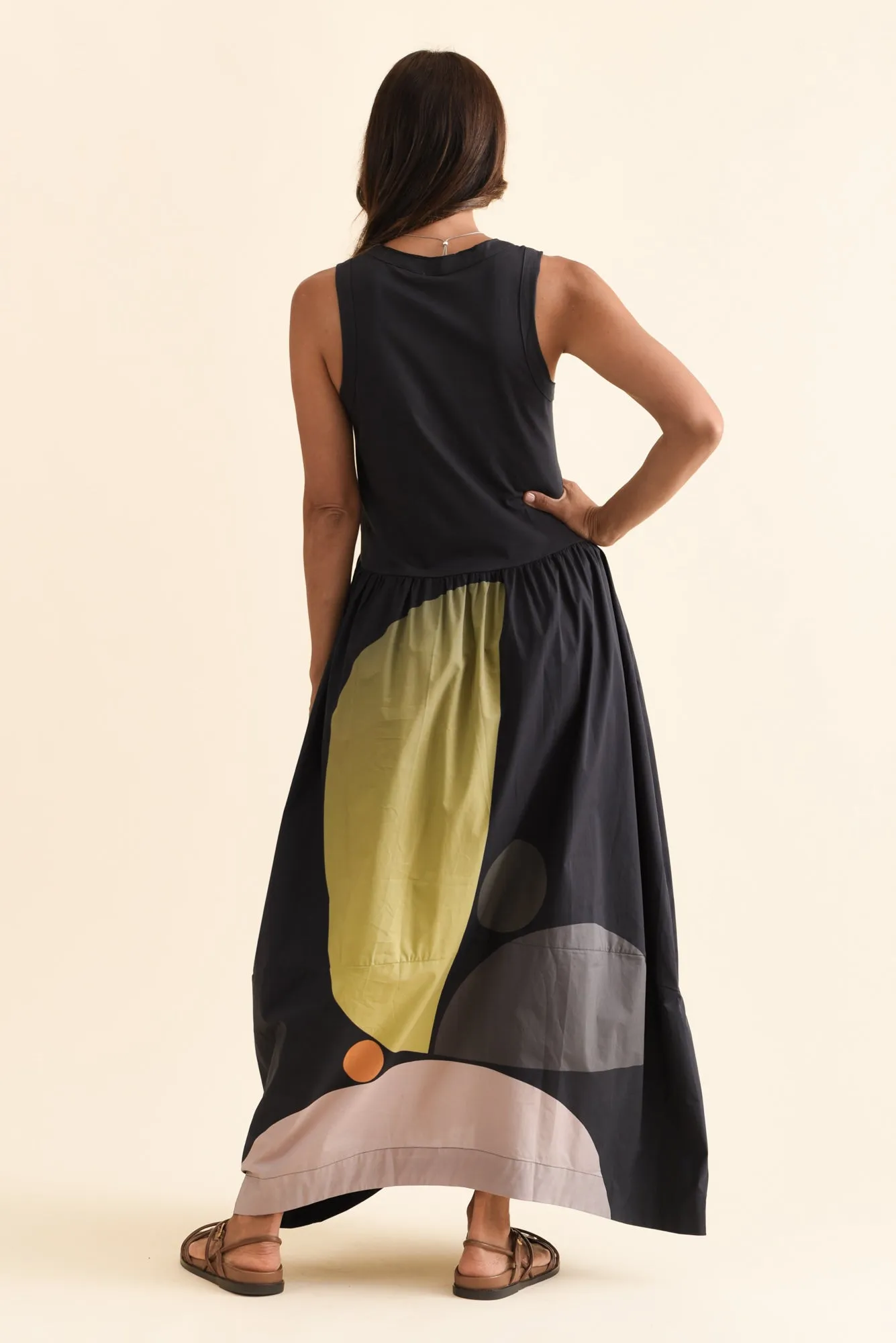 Belle Black Abstract Cotton Dress sold by Blue Bungalow product image thumbnail 4