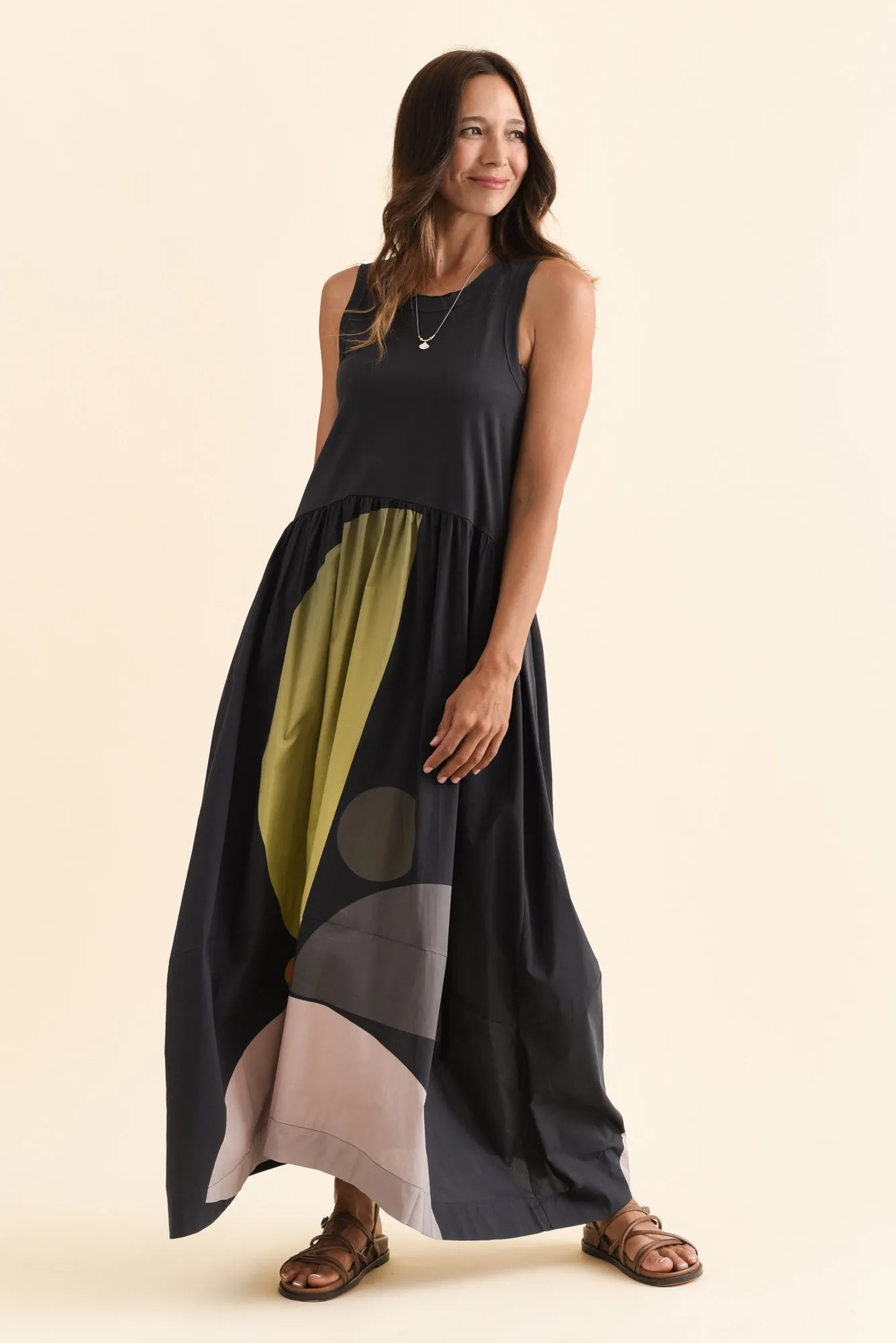 Belle Black Abstract Cotton Dress sold by Blue Bungalow product image thumbnail 2
