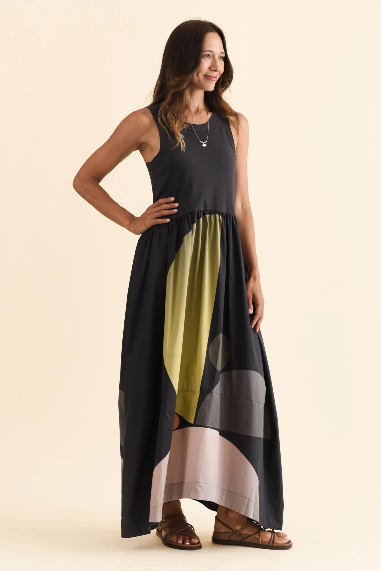 Belle Black Abstract Cotton Dress sold by Blue Bungalow product image thumbnail 3