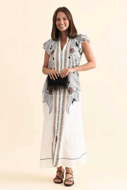 Malika Ivory Casablanca Tie Dress sold by Blue Bungalow