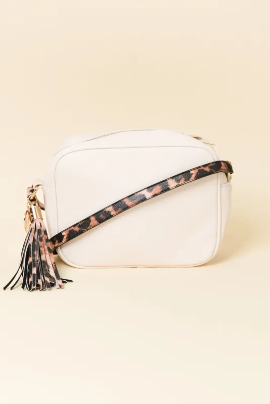 Katie Cream Trim Crossbody Bag sold by Blue Bungalow