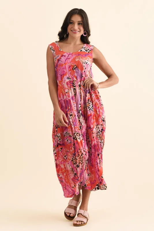 Mason Pink Leopard Cotton Pocket Dress sold by Blue Bungalow