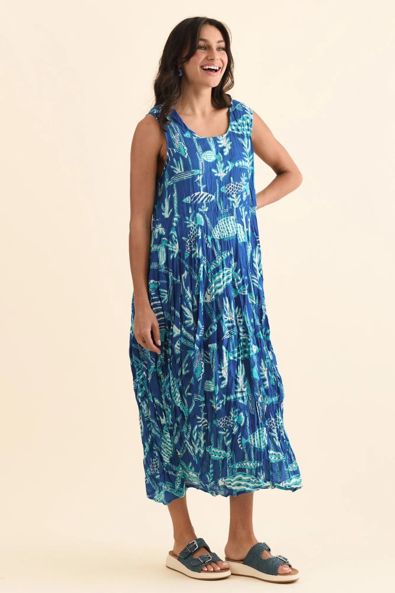 Mason Cobalt Sea Cotton Pocket Dress sold by Blue Bungalow product image thumbnail 3