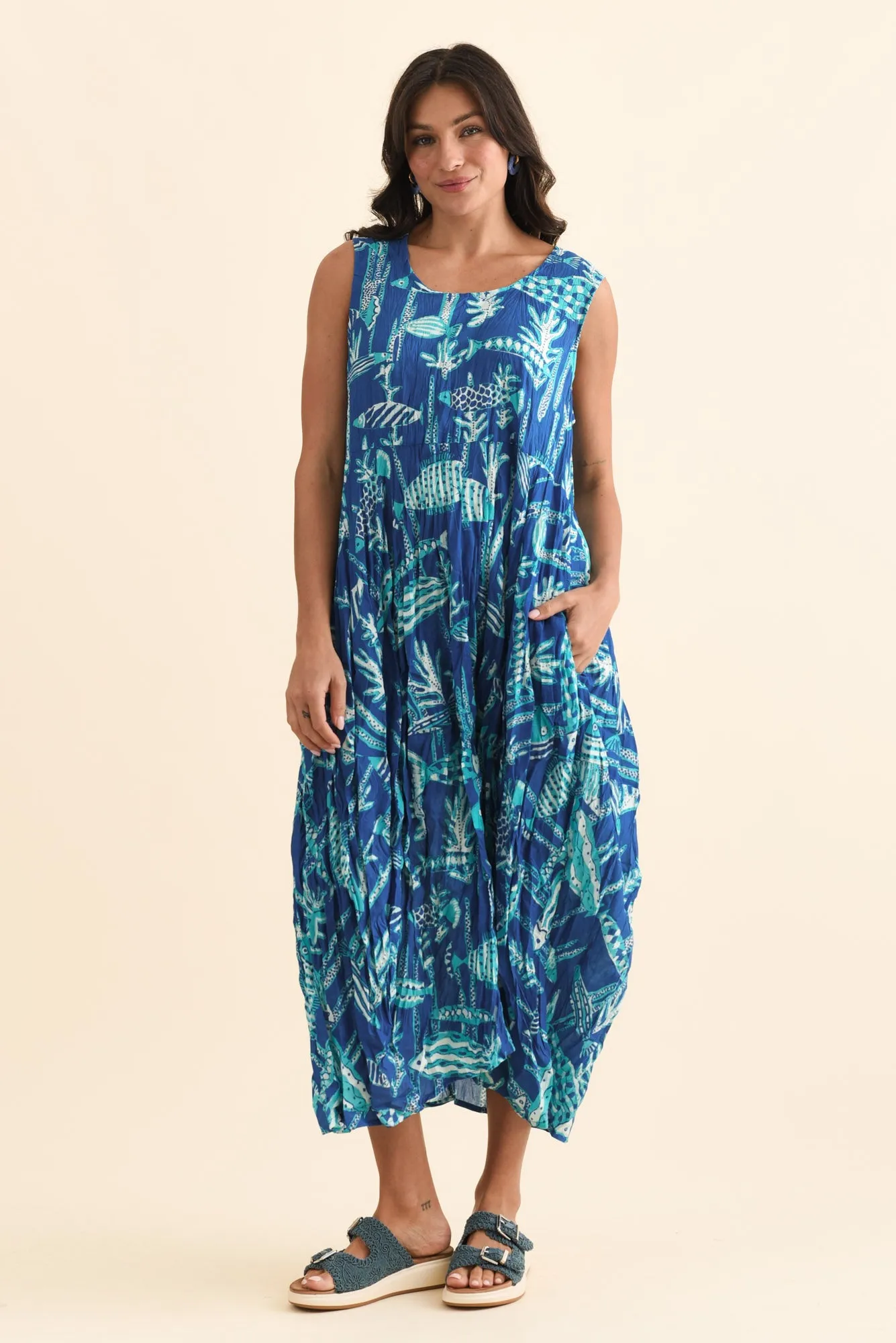 Mason Cobalt Sea Cotton Pocket Dress sold by Blue Bungalow product image thumbnail 2