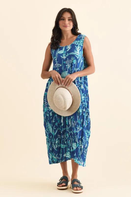 Mason Cobalt Sea Cotton Pocket Dress sold by Blue Bungalow