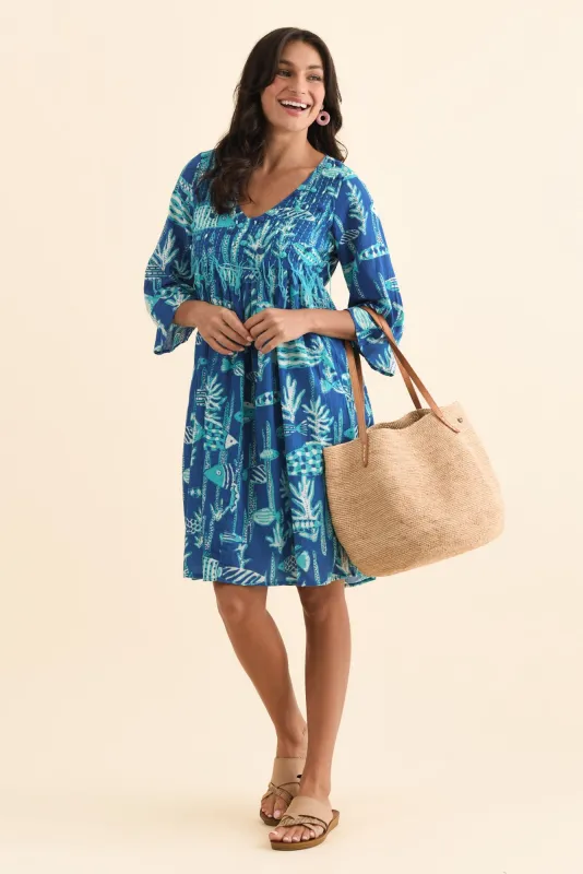 Ava Cobalt Sea Cotton Pocket Dress sold by Blue Bungalow
