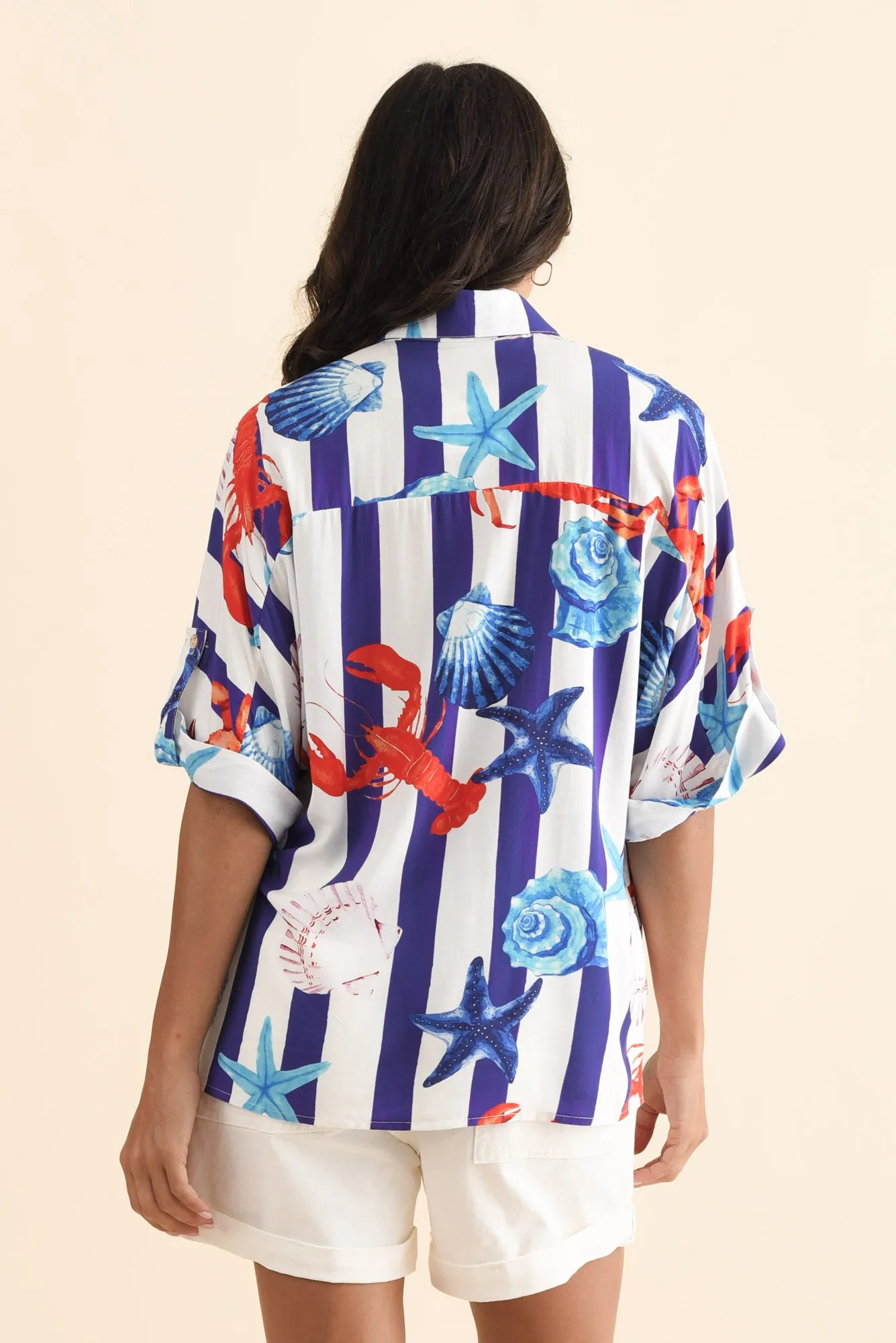 May Blue Beach Collared Shirt sold by Blue Bungalow product image thumbnail 5