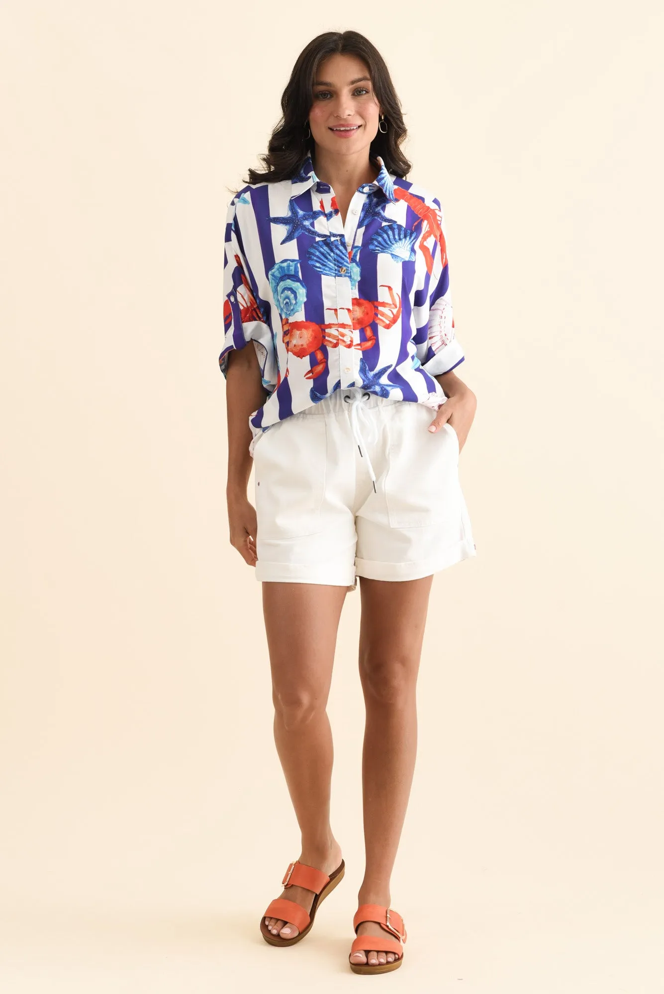 May Blue Beach Collared Shirt sold by Blue Bungalow product image thumbnail 3