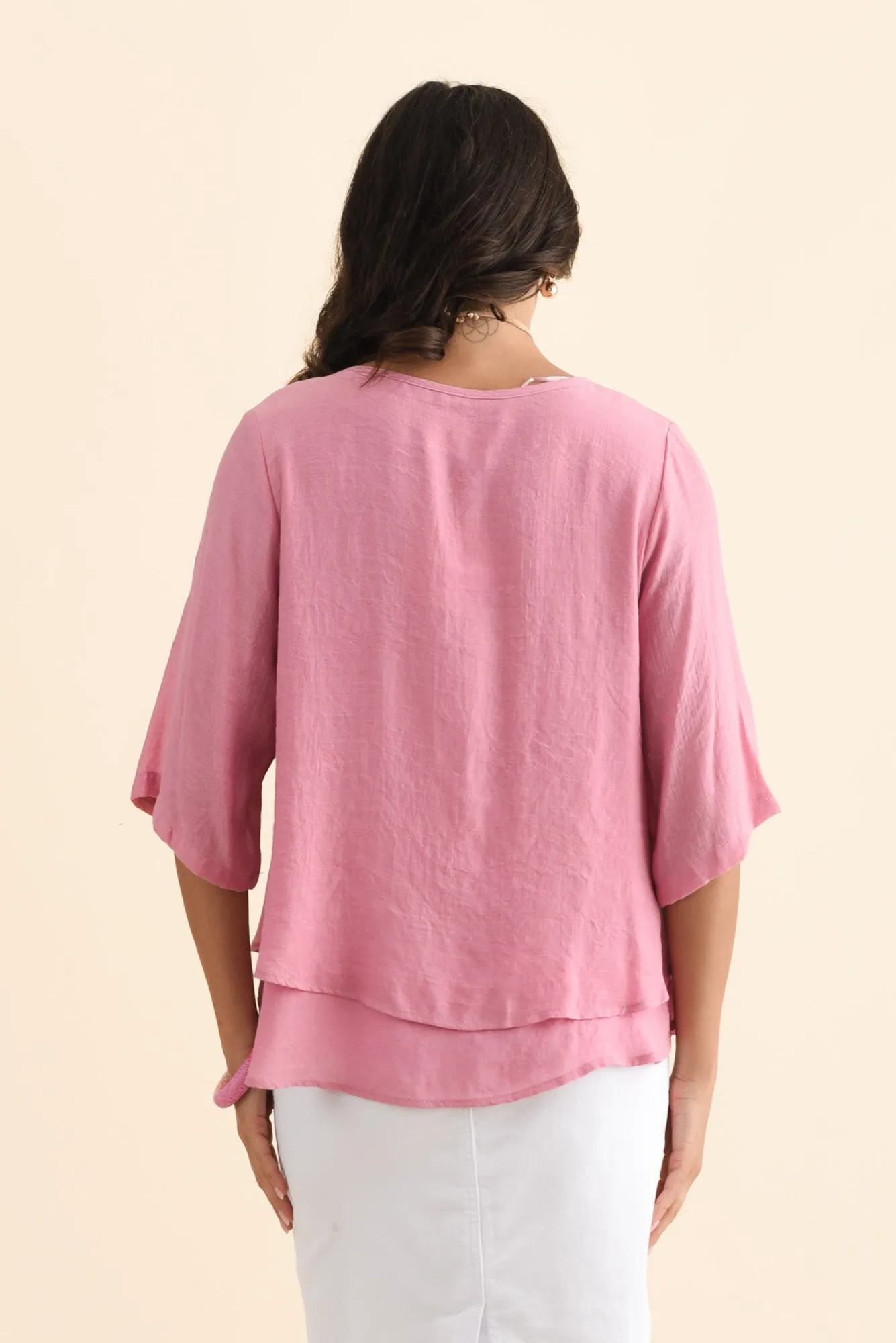 Liora Candy Pink Layered Top sold by Blue Bungalow product image thumbnail 4