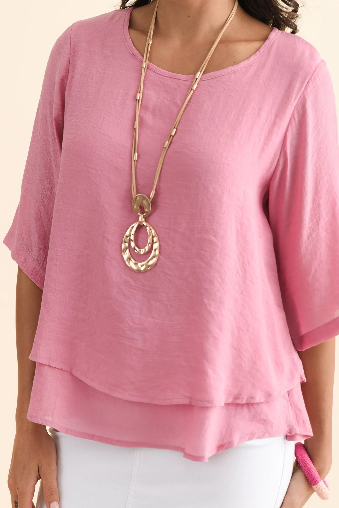 Liora Candy Pink Layered Top sold by Blue Bungalow product image thumbnail 5