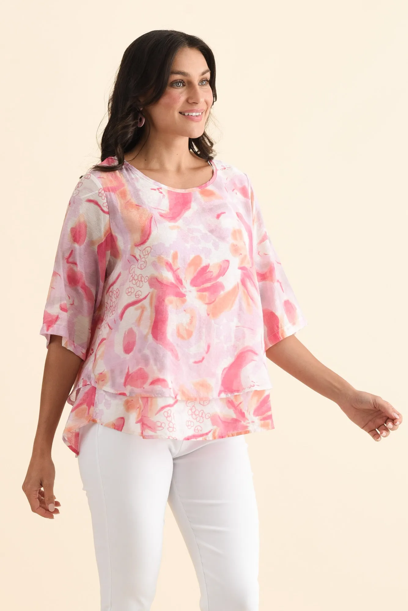 Liora Purple Abstract Layered Top sold by Blue Bungalow product image thumbnail 3