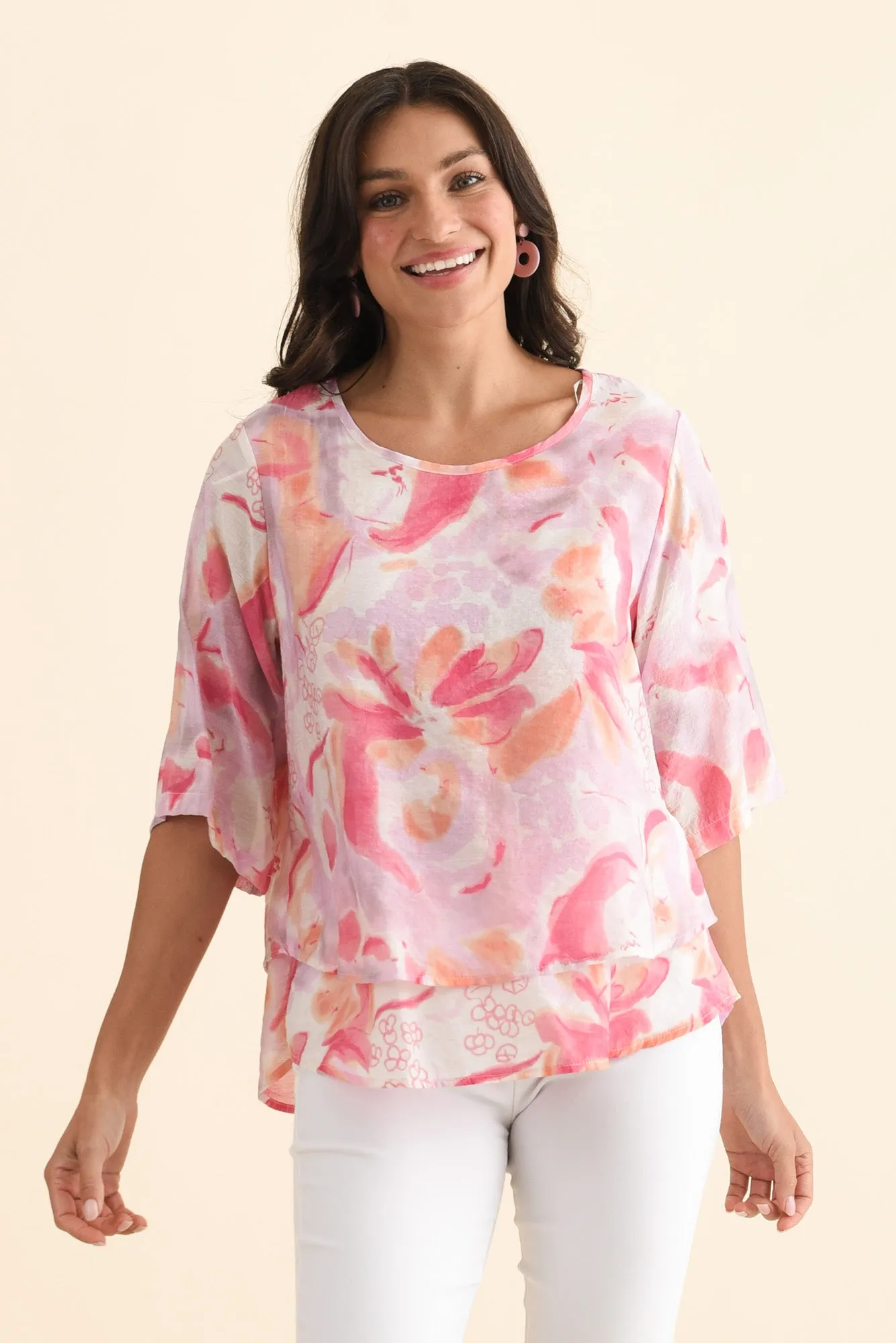 Liora Purple Abstract Layered Top sold by Blue Bungalow