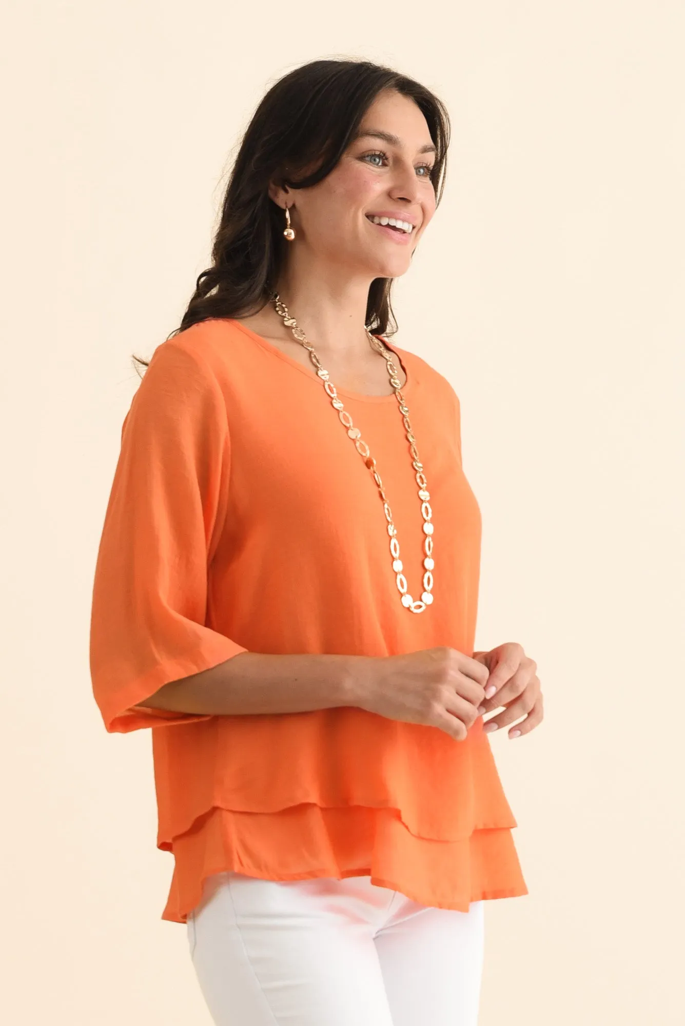 Liora Orange Layered Top sold by Blue Bungalow product image thumbnail 3