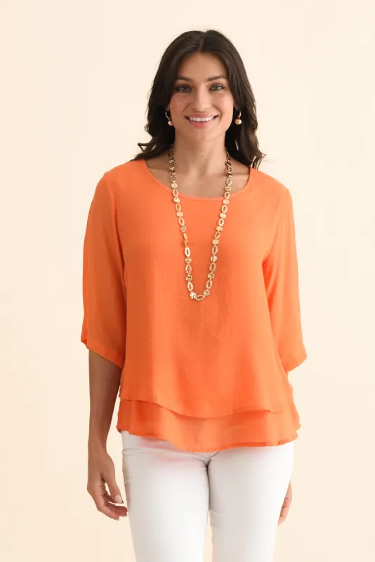 Liora Orange Layered Top sold by Blue Bungalow