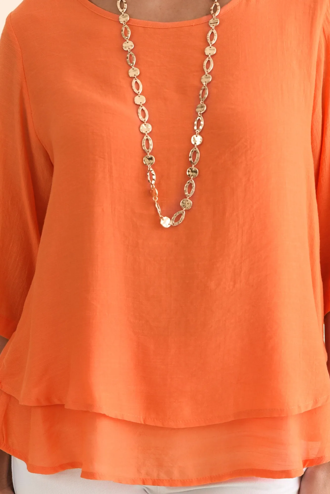 Liora Orange Layered Top sold by Blue Bungalow product image thumbnail 5