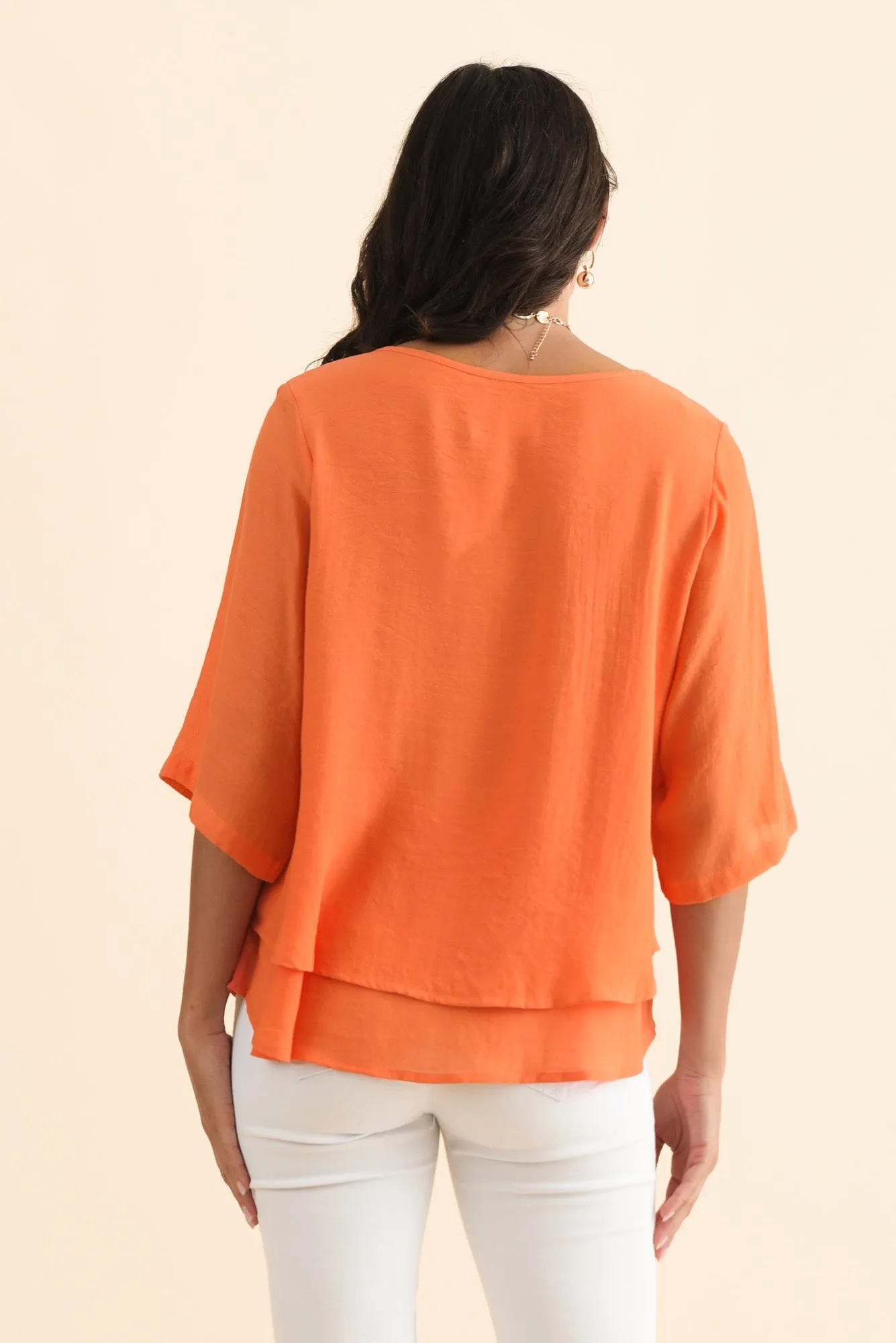 Liora Orange Layered Top sold by Blue Bungalow product image thumbnail 4