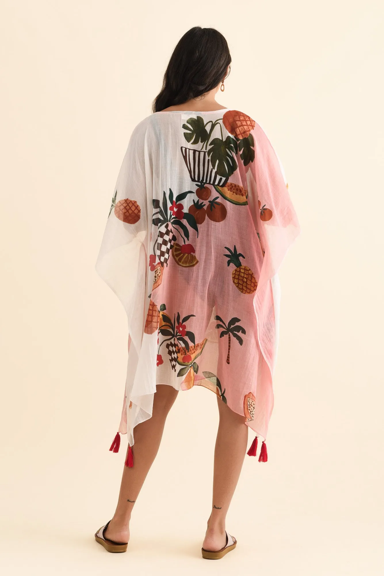 Stella Pink Fruity Cotton Kaftan sold by Blue Bungalow product image thumbnail 4
