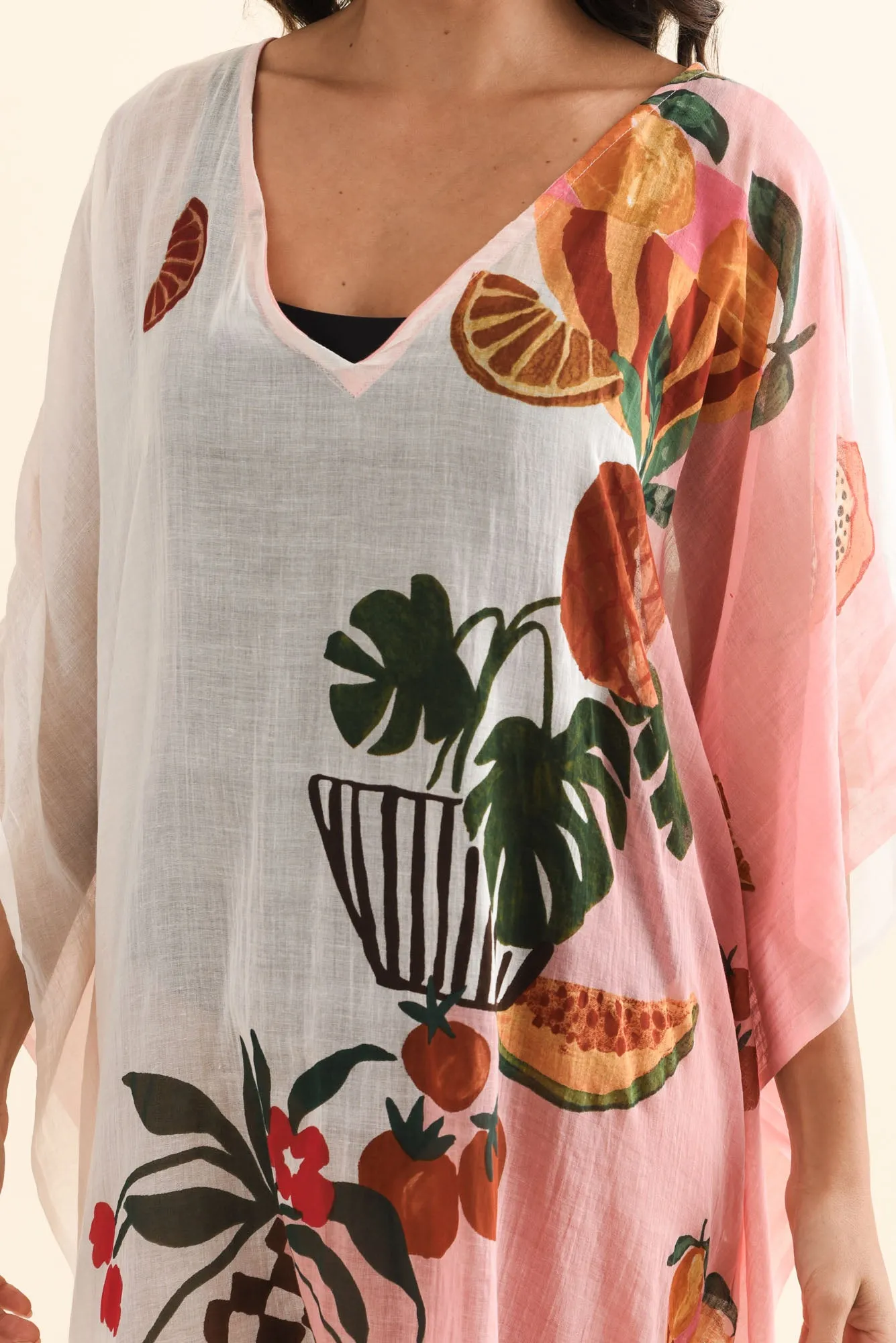 Stella Pink Fruity Cotton Kaftan sold by Blue Bungalow product image thumbnail 5