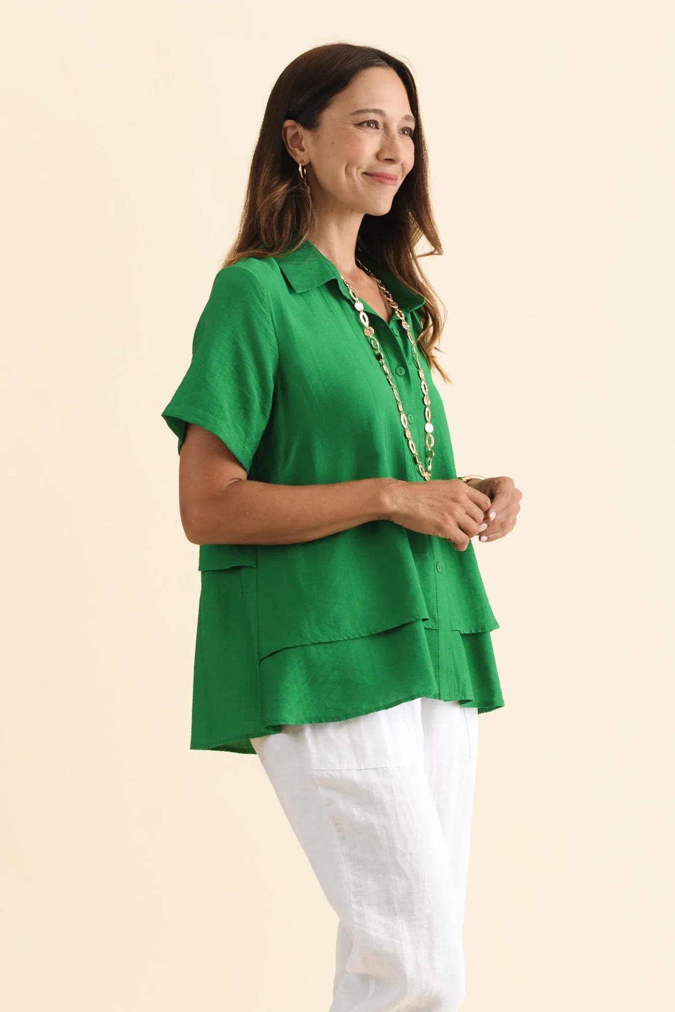 Ezra Green Layered Top sold by Blue Bungalow product image thumbnail 3