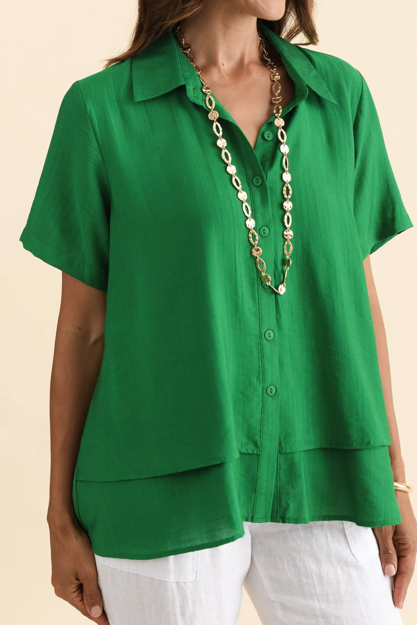Ezra Green Layered Top sold by Blue Bungalow product image thumbnail 5