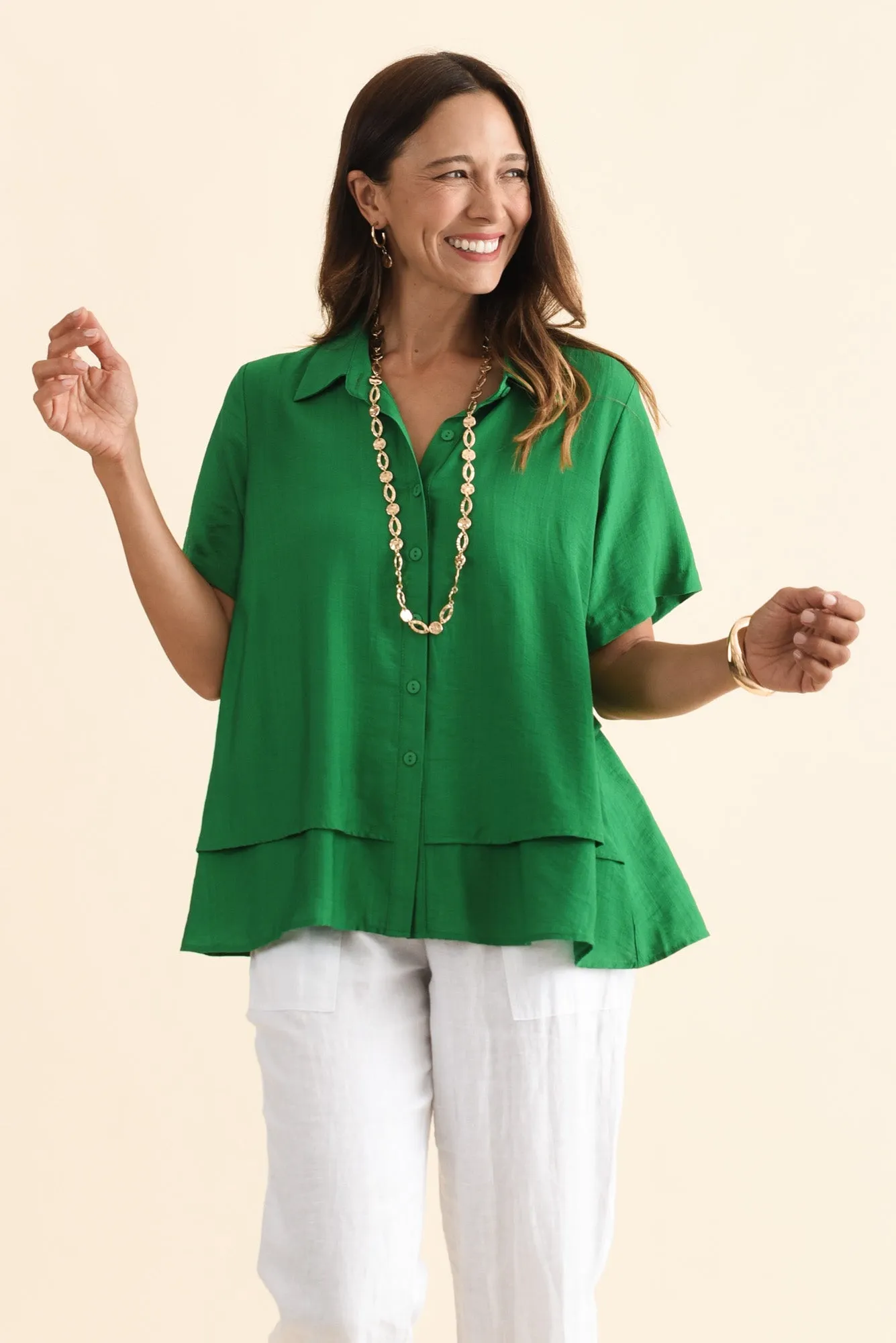 Ezra Green Layered Top sold by Blue Bungalow