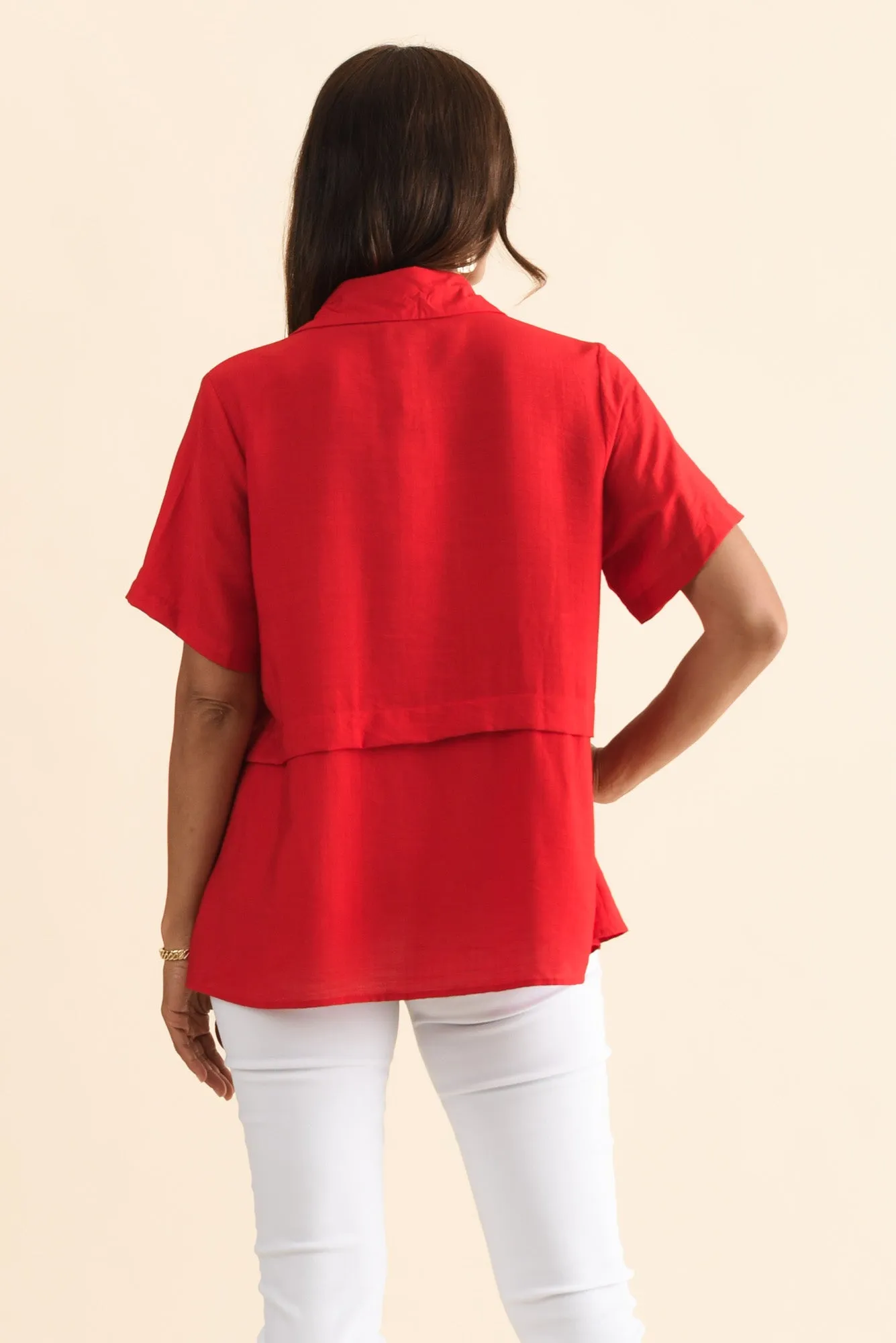 Ezra Red Layered Top sold by Blue Bungalow product image thumbnail 4