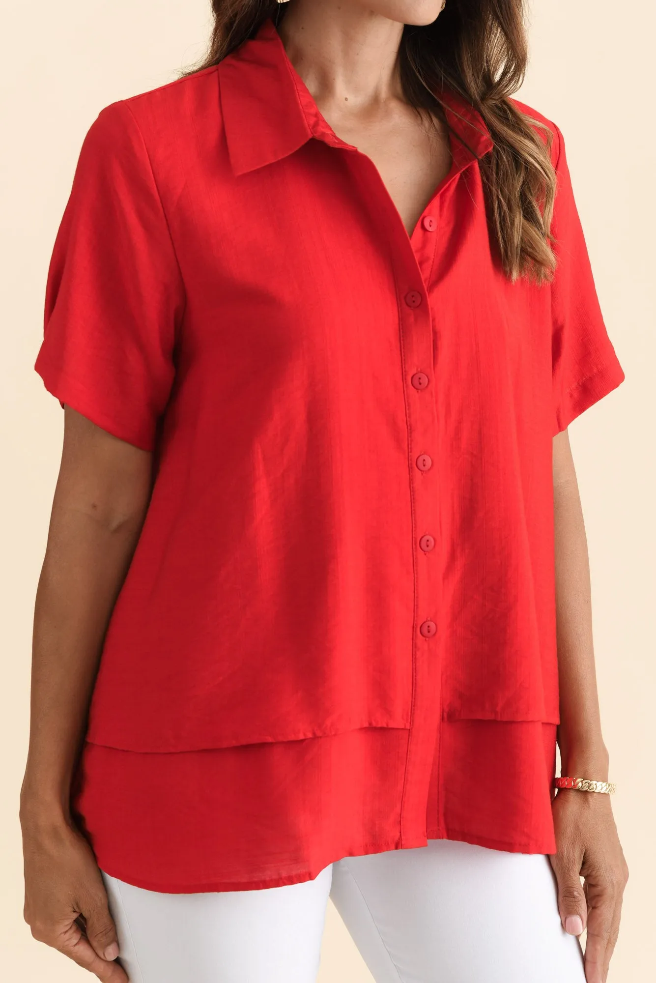 Ezra Red Layered Top sold by Blue Bungalow product image thumbnail 5